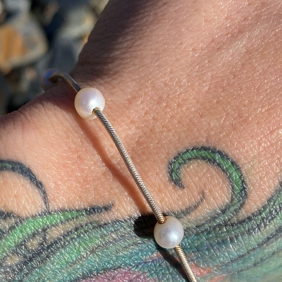 New! Sterling Silver Genuine Pearl Bracelet - Picture 5 of 5